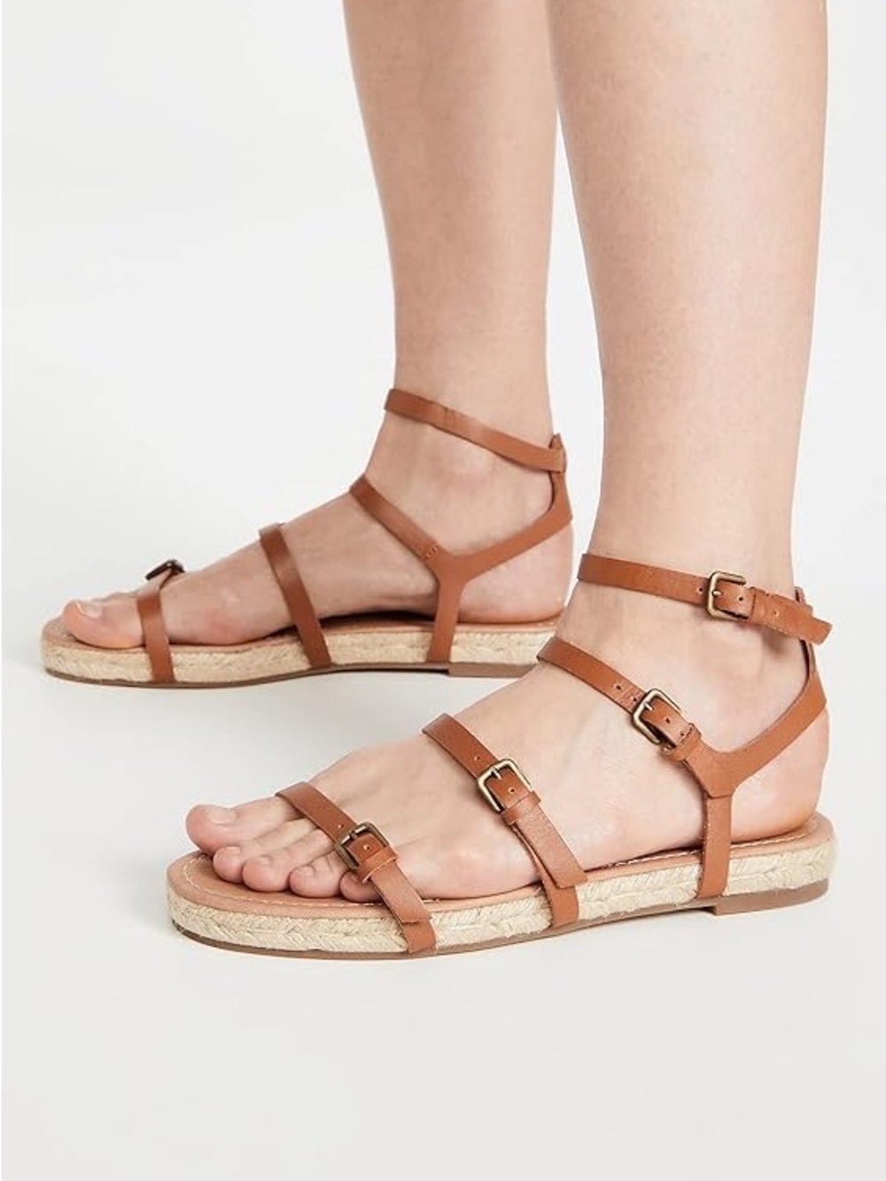 Madewell Cognac Brown Strappy Buckle Sandals